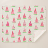 Schattigee watermeloen: naadloos waterverf patroon sherpa deken (Voorkant (horizontaal))