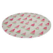 Schattigee watermeloen: naadloos waterverf patroon snijplank (Hoek)