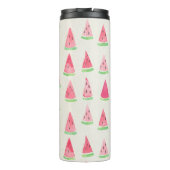 Schattigee watermeloen: naadloos waterverf patroon thermosbeker (Achterkant)