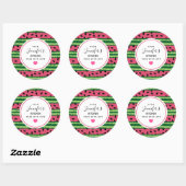 Schattigee Watermeloen Patroon Roze & Groene Keuke Ronde Sticker (Vel)