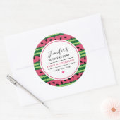 Schattigee watermeloen patroonkaars zeepgeur ronde sticker (Envelop)
