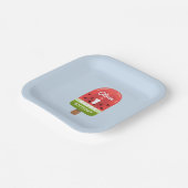 Schattigee Watermeloen Popsicle 1e verjaardag Papieren Bordje (Gebogen)