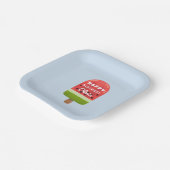 Schattigee Watermeloen Popsicle Happy Birthday Papieren Bordje (Gebogen)