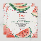 Schattigee Watermeloen Pun Eerste Verjaardag Kaart (Voorkant / Achterkant)