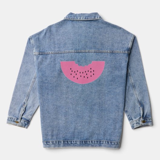 Schattigee Watermeloen Slice – Zoet, Sappig & Esth Denim Jacket (Achterkant)