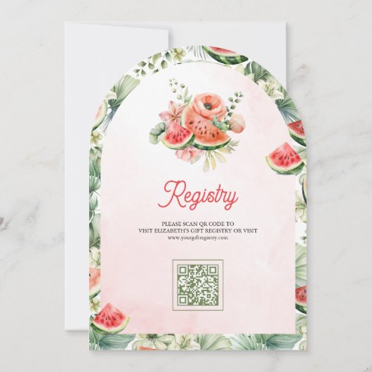 Schattigee Watermeloen Sweet Baby Girl Arch Baby s Kaart (Achterkant)