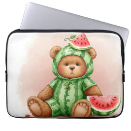 Schattigee Watermeloen Teddy van Natasha Us Laptop Sleeve
