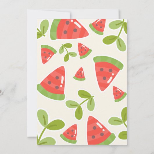 Schattigee watermeloen verjaardag kaart (Achterkant)
