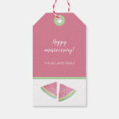 Schattigee Watermeloen Waterverf Handgeschilderd Cadeaulabel (Achterkant)