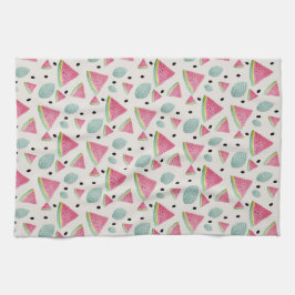 Schattigee Watermeloen Waterverf Handgeschilderd Theedoek