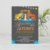 Schattigee Waterpark verjaardagsfeestuitnodiging Kaart (Staand voorkant)