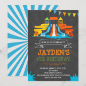 Schattigee Waterpark verjaardagsfeestuitnodiging Kaart (Voorkant / Achterkant)