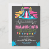 Schattigee Waterpark verjaardagsfeestuitnodiging Kaart (Voorkant)