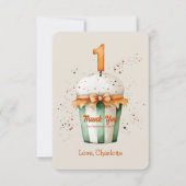 Schattigee Waterverf 1e Verjaardag Dankjewel Kaart (Voorkant)