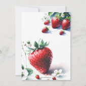 Schattigee Waterverf aardbei Baby shower Kaart (Achterkant)