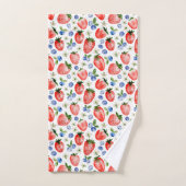 Schattigee Waterverf Aardbei en Blueberry Pattern Bad Handdoek (Handdoek)