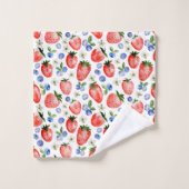 Schattigee Waterverf Aardbei en Blueberry Pattern Bad Handdoek (Wasdoekje)