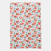 Schattigee Waterverf Aardbei en Blueberry Pattern Theedoek (Verticaal)