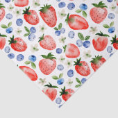 Schattigee Waterverf Aardbei en Blueberry Pattern Tissuepapier (Detail)