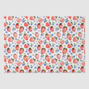 Schattigee Waterverf Aardbei en Blueberry Pattern Tissuepapier
