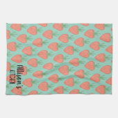 🍓 Schattigee Waterverf Aardbeienpatroon Theedoek (Horizontaal)