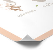 Schattigee Waterverf ABC Animal Alphabet Nursery Poster