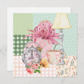 Schattigee waterverf achtergrond botanisch blauw (Voorkant / Achterkant)