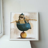 Schattigee Waterverf Acrobat Beer Ball Kinder kind Poster