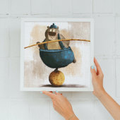 Schattigee Waterverf Acrobat Beer Ball Kinder kind Poster