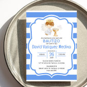 Schattigee Waterverf Angel Boy Doop in het Spaans Kaart