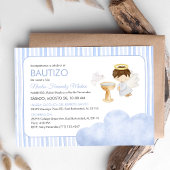 Schattigee Waterverf Angel Boy Katholieke Doop Kaart