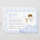 Schattigee Waterverf Angel Boy Katholieke Doop Kaart (Voorkant)