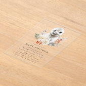 Schattigee Waterverf Arctic Seal Winter Baby showe Acryl Uitnodigingen (Laagn)
