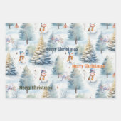 Schattigee Waterverf Artistic Christmas Inpakpapier Vel (Voorkant 3)