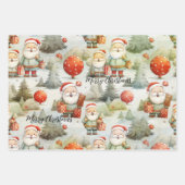 Schattigee Waterverf Artistic Christmas Inpakpapier Vel (Voorkant)