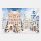 Schattigee Waterverf Artistic Christmas Inpakpapier Vel (Voorkant)