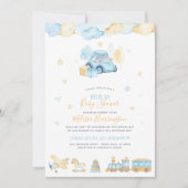 Schattigee Waterverf Auto Baby Boy Drive-By Baby s Kaart (Voorkant)