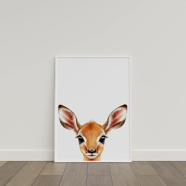 Schattigee Waterverf Baby Antelope Nursery Decor Poster