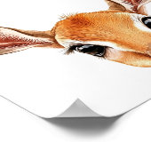 Schattigee Waterverf Baby Antelope Nursery Decor Poster (Hoek)