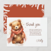 Schattigee Waterverf Baby Beer Baby shower Bedankkaart (Voorkant / Achterkant)