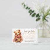 Schattigee Waterverf Baby Beer Baby shower Informatiekaartje (Staand voorkant)