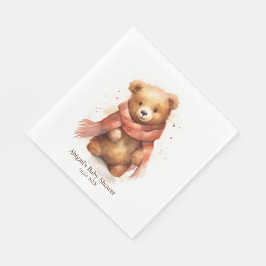 Schattigee Waterverf Baby Beer Baby shower Servet (Hoek)