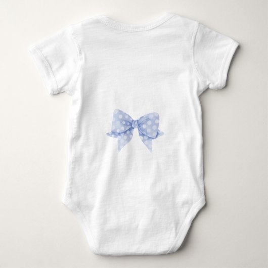 Schattigee Waterverf Baby Beer Blue Bow Romper (Achterkant)