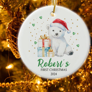 Schattigee Waterverf Baby Beer Custom First Christ Keramisch Ornament
