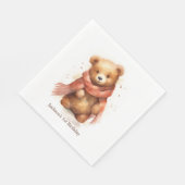 Schattigee Waterverf Baby Beer Eerste Verjaardagsf Servet (Hoek)