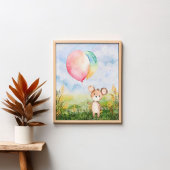 Schattigee Waterverf Baby Beer Geslacht Nutral Nur Poster