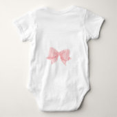 Schattigee Waterverf Baby Beer Roze strik Romper (Achterkant)