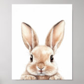Schattigee Waterverf Baby Bunny Nursery Decor Poster (Voorkant)