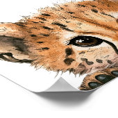 Schattigee Waterverf Baby Cheetah Nursery Decor Poster (Hoek)