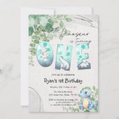 Schattigee Waterverf Baby Dinosaurus 1e Verjaardag Kaart (Voorkant)